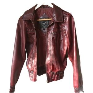 VINTAGE Beverly Hills Polo Club faux leather jacket Med